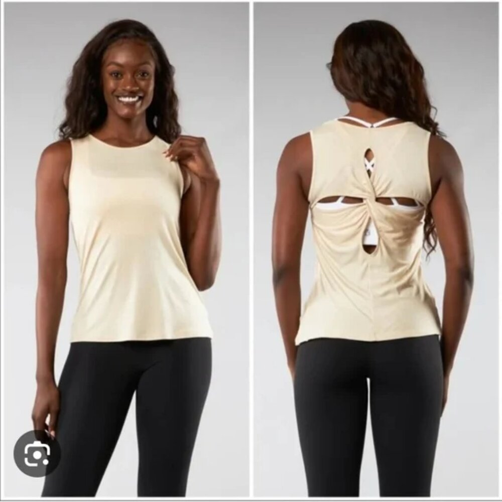 BuffBunny Sand Dollar Cut Out Back Tank Top Twisted Sleeveless